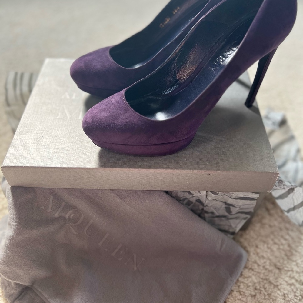 Alexander McQueen Purple Heels Stiletto Pointed Toe